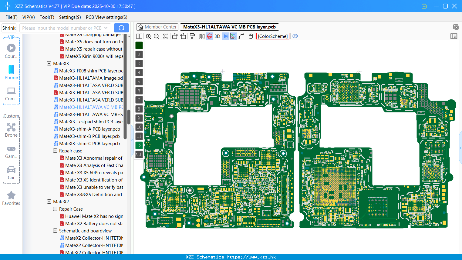 Huawei MateX3-HL1ALTAWA VC MB PCB Layer